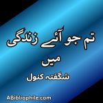 Tum Jo Aye Zindagi Main By Shagufta Kanwal